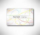Abstract gift Card with colorful lines. Vector