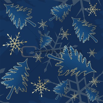 Blue seamless Christmas pattern