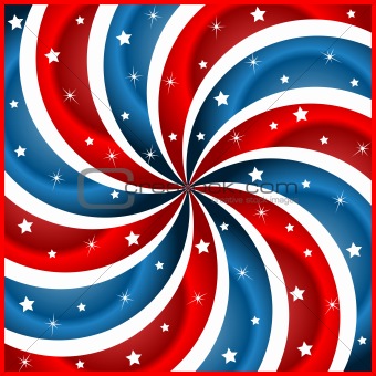 American flag stars and swirly stripes