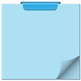 Notepad with page curl in blue