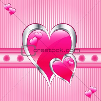 Pink love hearts, valentine or mothers day