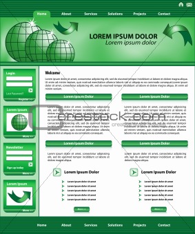 Website template design green