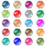 Round web buttons set of 20 in assorted colors