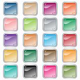 Square web buttons set of 20 in assorted colors