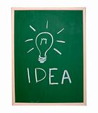 light bulb on blackboard idea mind 