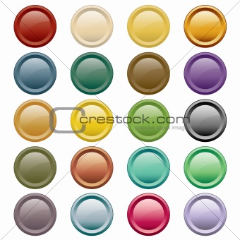 Web buttons assorted colors