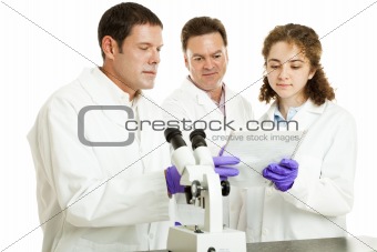 Scientists Read Test Results