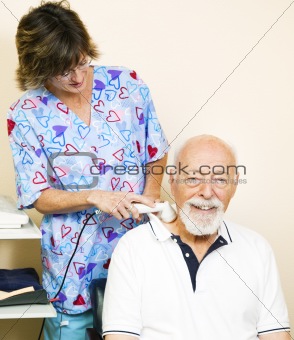 Senior Man Gets Ultrasound