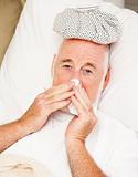Senior Man with Flu