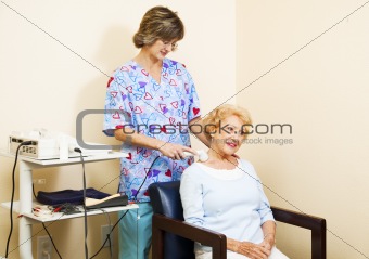 Senior Woman Gets Ultrasound
