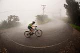 Bicyclist in the Costa Rican cloud forest
