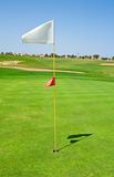Flag on a golf course green