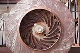 Old rusty big industrial fan