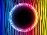 Abstract Rainbow Lines Background with Black Circle