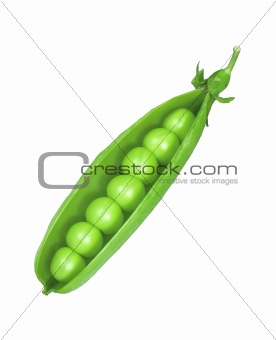 green pea isolated on white 