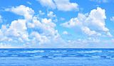 ocean and perfect blue cloud sky