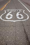 Route 66 Sign Stenciled on Highway