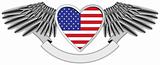 winged heart with the U.S. flag
