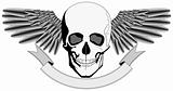 Winged Human Skull logo