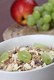 Granola with fresh grapes