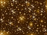 Shiny golden stars, Christmas sparkle, starry sky