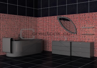 Interior of a modern bathroom