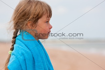 little girl with towel