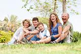 Affectionate family having fun outdoors