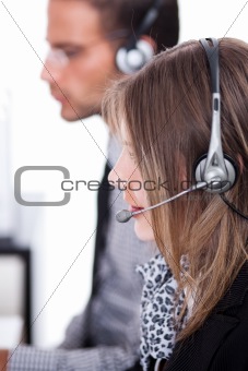 customer executives with headphone
