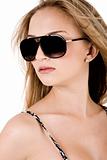 Portrait of trendy women with black sunglasses