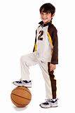 Junior boy basket ball player