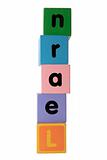 learn in toy play block letters with clipping path on white