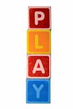 play in toy play block letters with clipping path on white