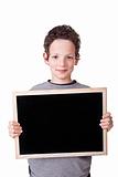 Kid Holding a black Board