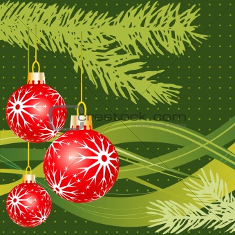 Christmas fir and balls