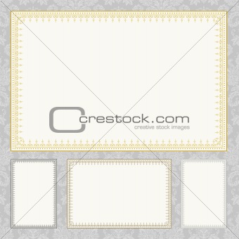 Vector Certificate Frame Set with Pattern