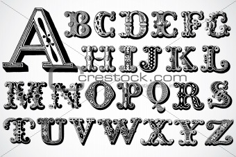 Vector Decorative Font Set