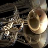 abstract musical background trumpet