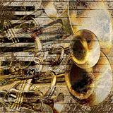 abstract musical background trumpet and piano