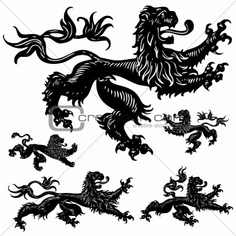 Vector Medieval Lions