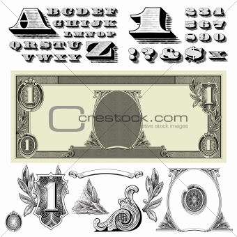 Vector Money Ornaments and Letters