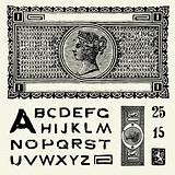 Vector Old World Currency and Font