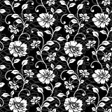 Vector Repeating Floral and Swirl Pattern