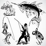 Vector Vintage Fishing Graphics