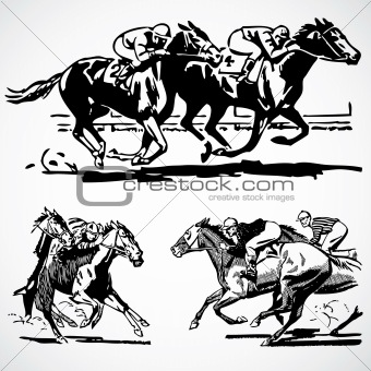 Vector Vintage Horse Racing Graphics