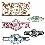 Vector Set of Retro Union Stamps