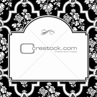 Vector Fancy Rose Frame and Pattern