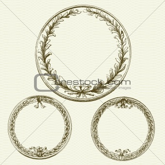 Vector Wreaths with Background Pattern