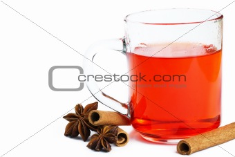 red tea cinnamon sticks and star anise