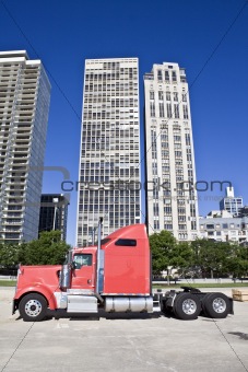 Truck om downtown Chicago
